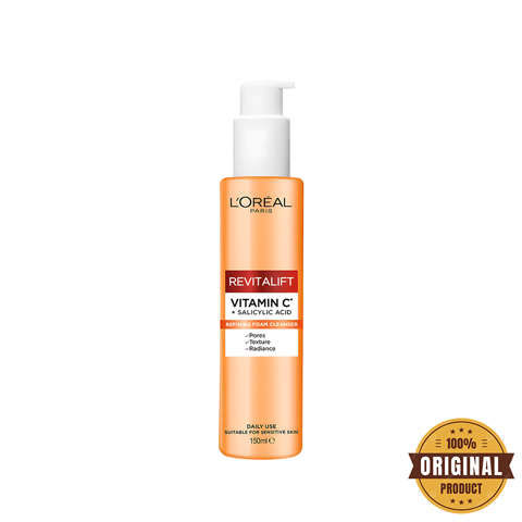 فوم شستشو ویتامین سی و سالیسیلیک اسید لورال LOreal Paris Revitalift Vitamin C Cleanser 150ml